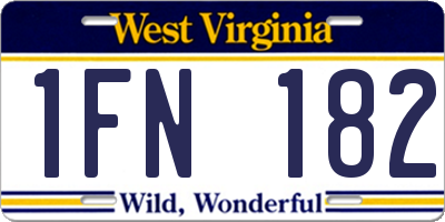 WV license plate 1FN182