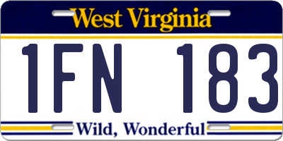 WV license plate 1FN183