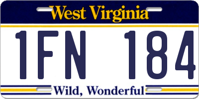 WV license plate 1FN184
