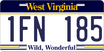 WV license plate 1FN185