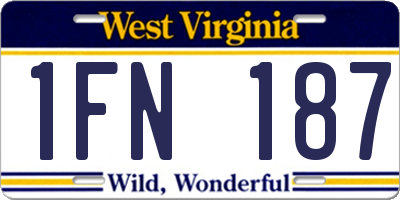 WV license plate 1FN187