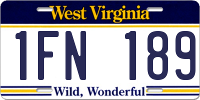 WV license plate 1FN189