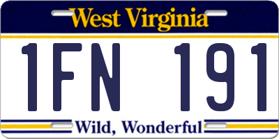 WV license plate 1FN191