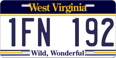 WV license plate 1FN192