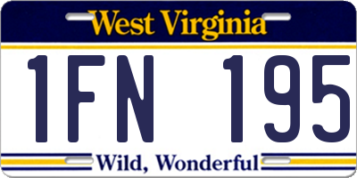 WV license plate 1FN195