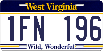 WV license plate 1FN196