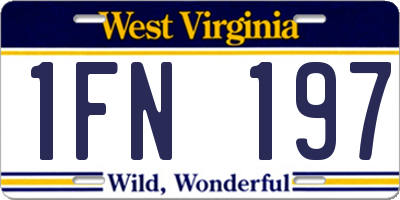 WV license plate 1FN197