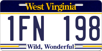 WV license plate 1FN198