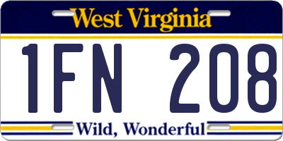 WV license plate 1FN208