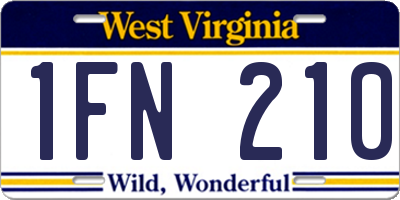 WV license plate 1FN210