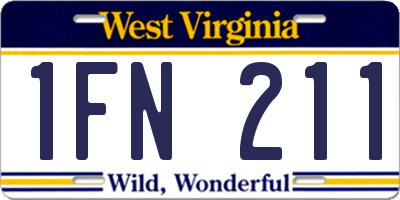 WV license plate 1FN211