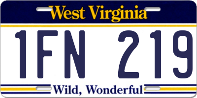 WV license plate 1FN219