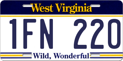 WV license plate 1FN220