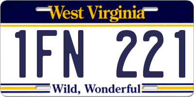 WV license plate 1FN221