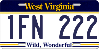 WV license plate 1FN222