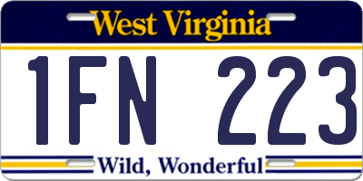 WV license plate 1FN223