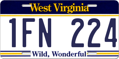 WV license plate 1FN224