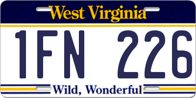 WV license plate 1FN226