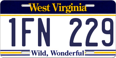 WV license plate 1FN229