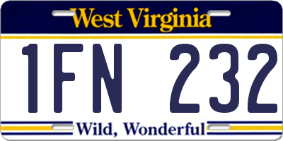WV license plate 1FN232
