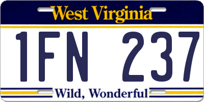 WV license plate 1FN237