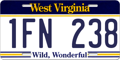 WV license plate 1FN238