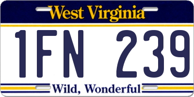 WV license plate 1FN239