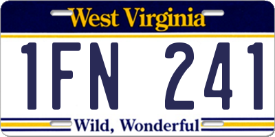 WV license plate 1FN241