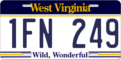 WV license plate 1FN249
