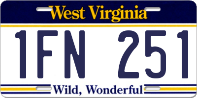 WV license plate 1FN251