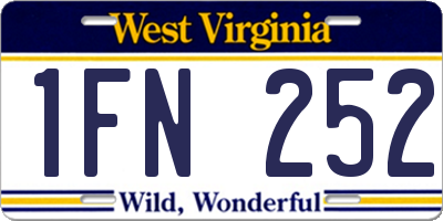WV license plate 1FN252