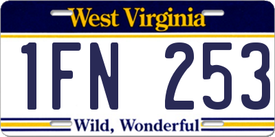 WV license plate 1FN253