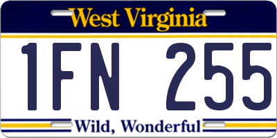 WV license plate 1FN255