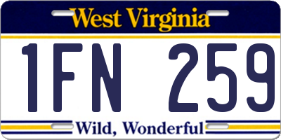 WV license plate 1FN259