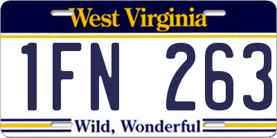 WV license plate 1FN263