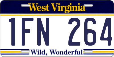 WV license plate 1FN264