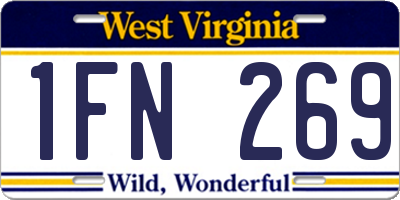WV license plate 1FN269