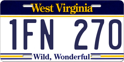 WV license plate 1FN270