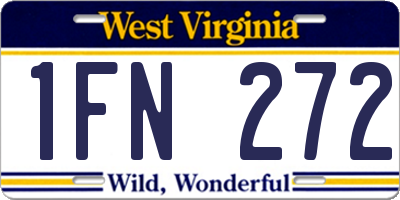 WV license plate 1FN272