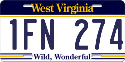 WV license plate 1FN274