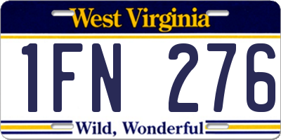 WV license plate 1FN276