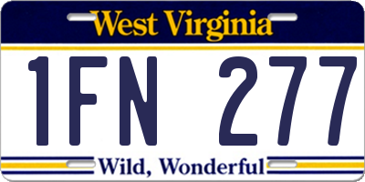 WV license plate 1FN277
