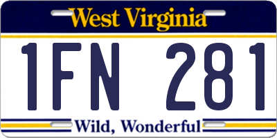 WV license plate 1FN281