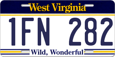 WV license plate 1FN282