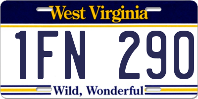 WV license plate 1FN290