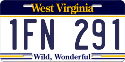 WV license plate 1FN291