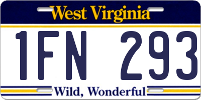 WV license plate 1FN293