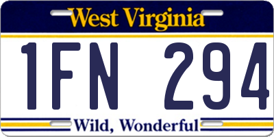WV license plate 1FN294