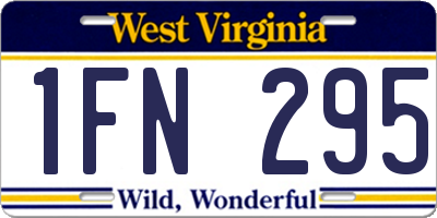 WV license plate 1FN295