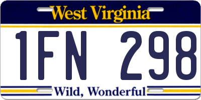 WV license plate 1FN298